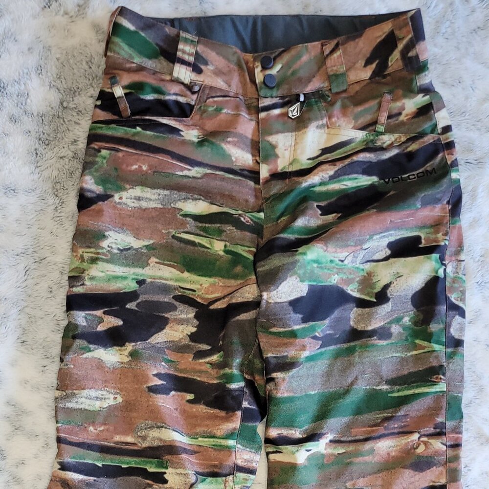 14-16 Volcom Camo Snowboard Pants Pull On Teen Boy Size Large